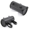 Motorcycle PU Leather Fork Bag – Stylish Handlebar Tool Pouch & Sissy Bar Storage Roll with 2 Adjustable Straps