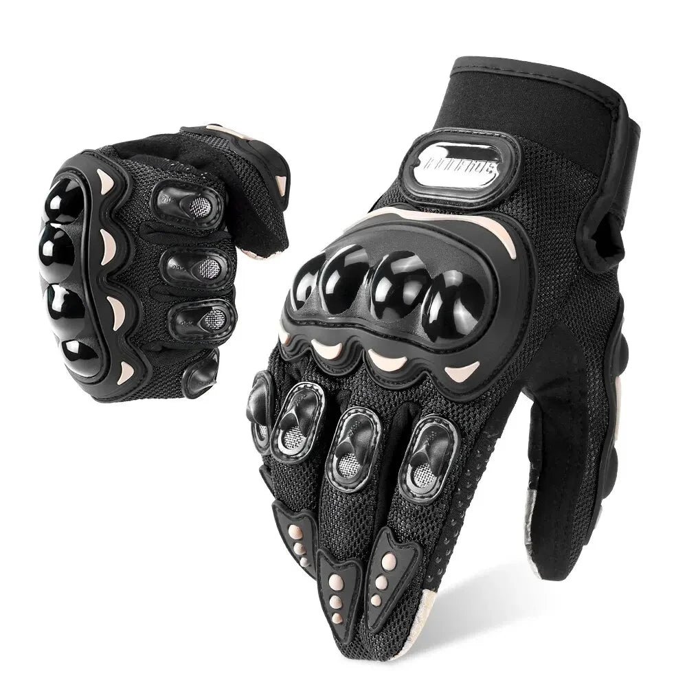 All-Season Motorcycle Gloves – Waterproof Breathable Leather Design