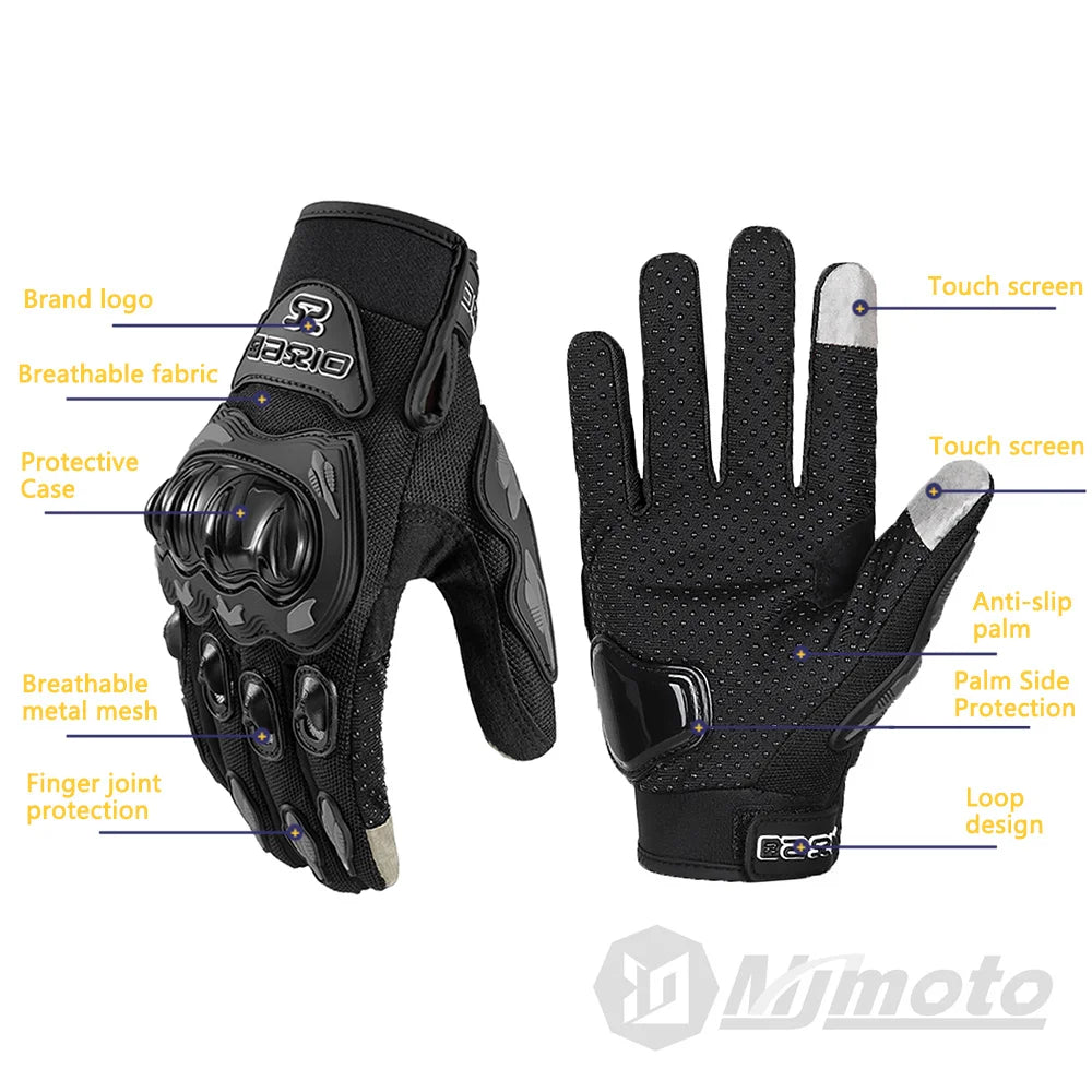 Touchscreen Motorcycle Gloves – Lightweight Breathable Moto Racing Gloves