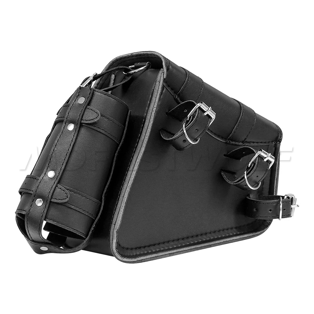 Premium Waterproof Leather Motorcycle Saddle Bag – Universal Side Tool Storage Pouch