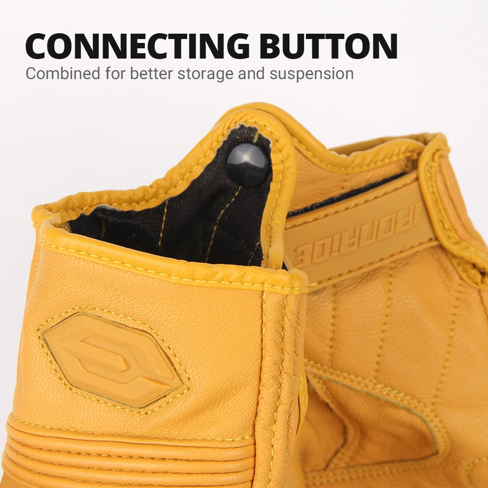 All-Season Motorcycle Gloves – Waterproof Breathable Leather Design