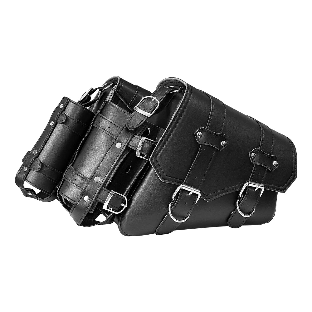 Premium Waterproof Leather Motorcycle Saddle Bag – Universal Side Tool Storage Pouch