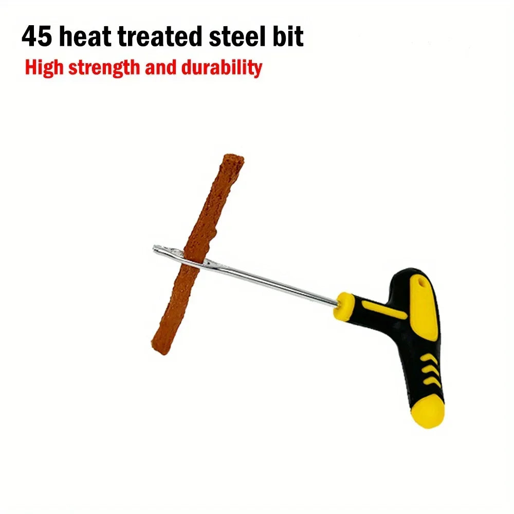 Roadside Tire Repair Kit for Car & Motorcycle – Quick Emergency Puncture Plug & Sealant Tool Set
