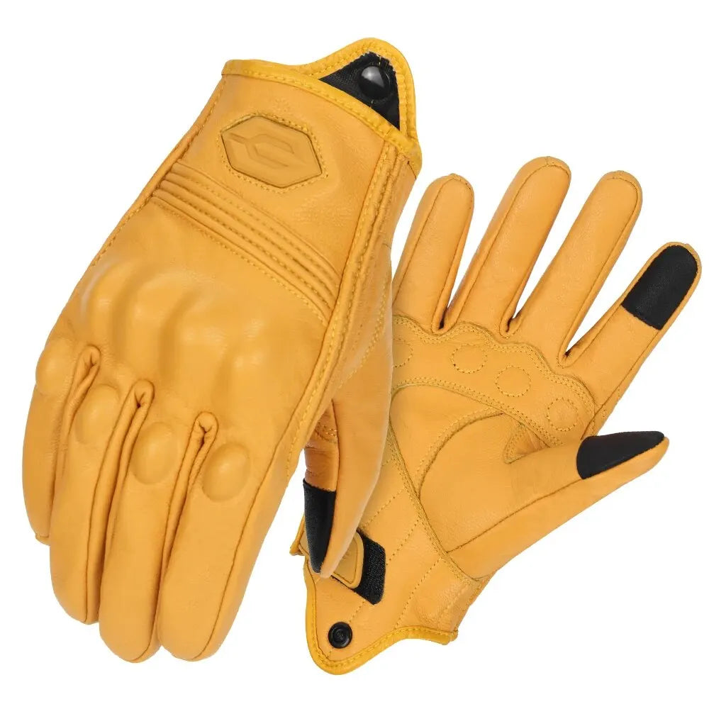 All-Season Motorcycle Gloves – Waterproof Breathable Leather Design
