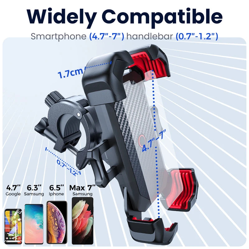 Universal Bike Phone Holder  360° Rotating Secure Mount - Anti-Shake Grip