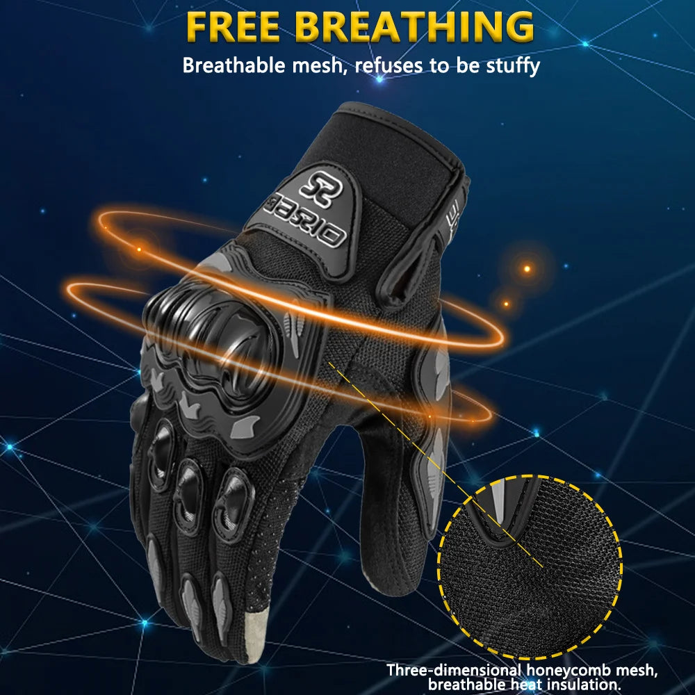 Touchscreen Motorcycle Gloves – Lightweight Breathable Moto Racing Gloves
