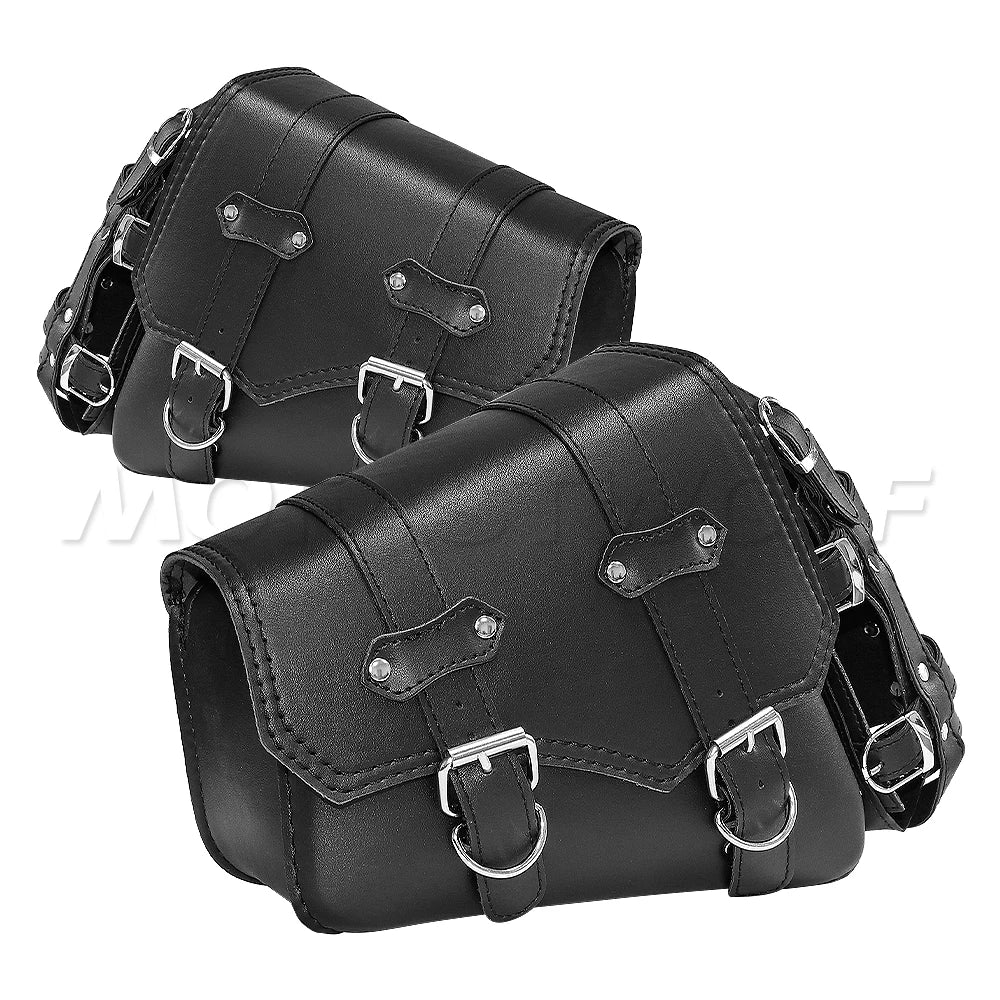 Premium Waterproof Leather Motorcycle Saddle Bag – Universal Side Tool Storage Pouch
