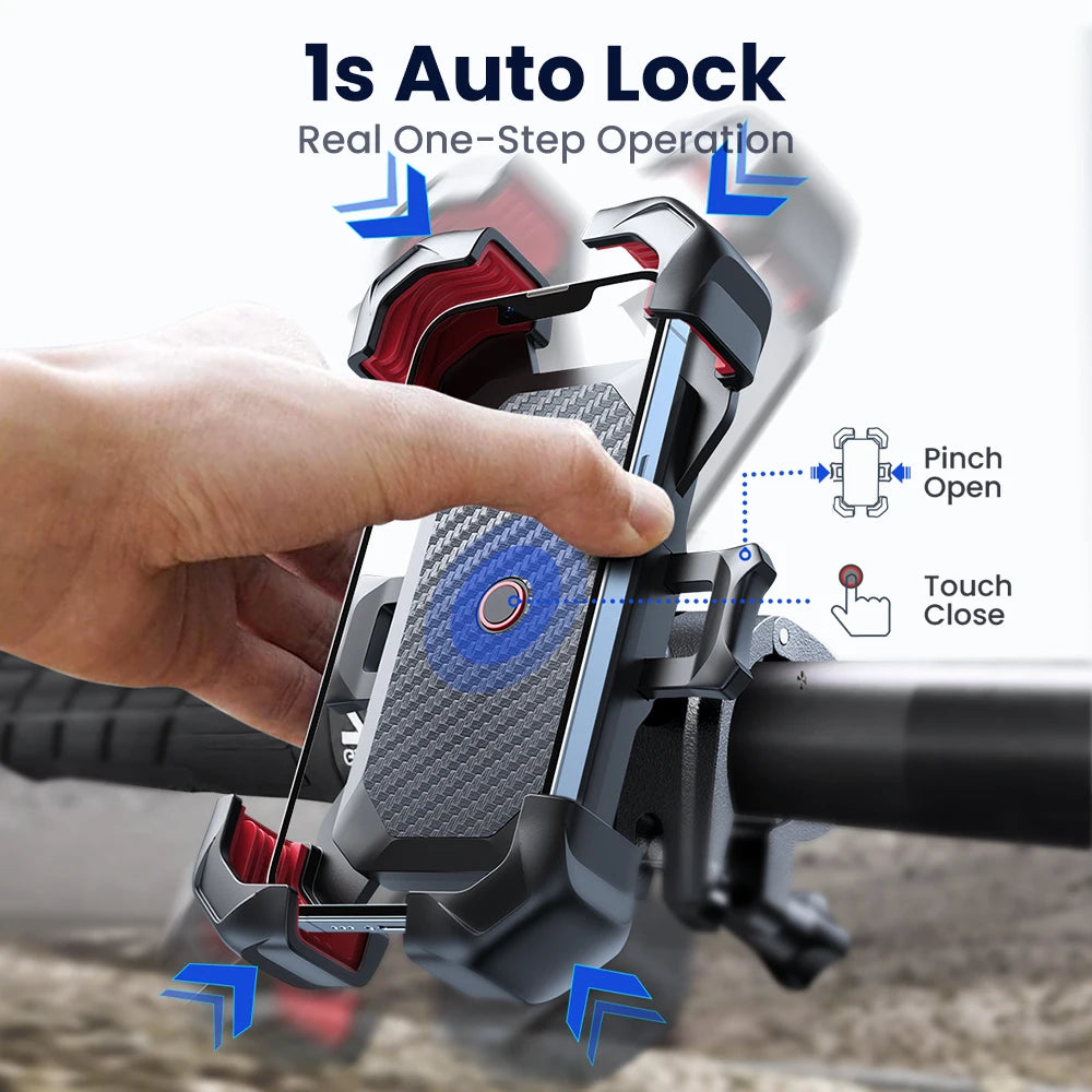 Universal Bike Phone Holder  360° Rotating Secure Mount - Anti-Shake Grip