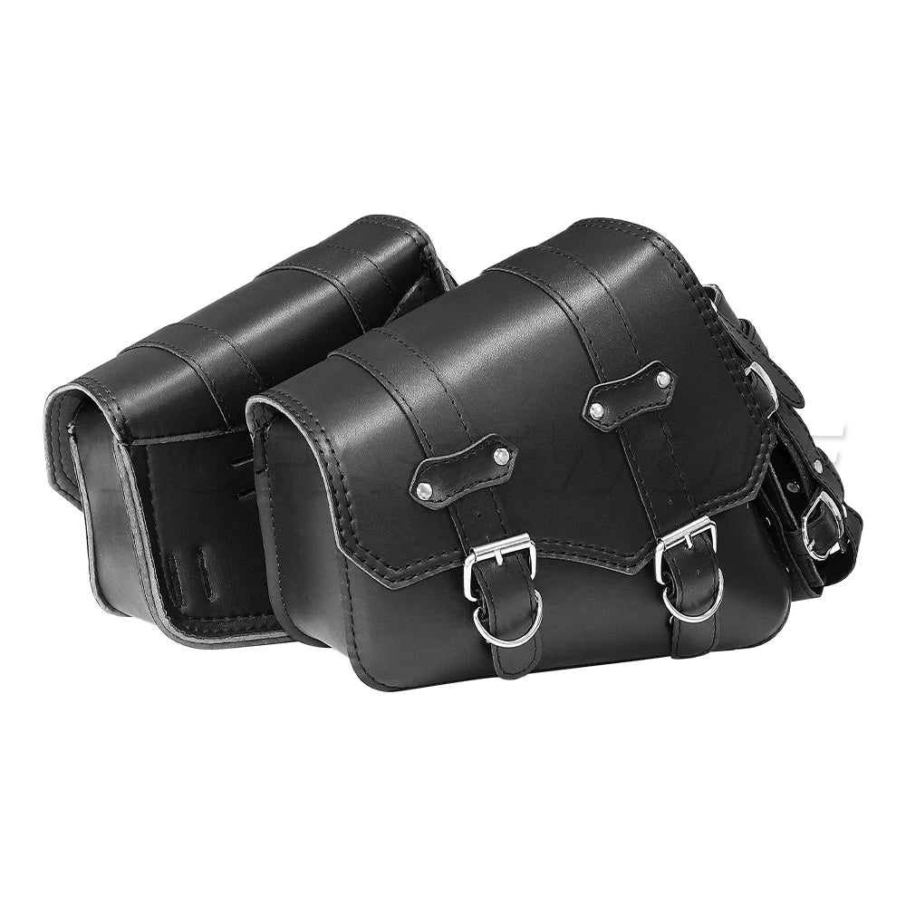 Premium Waterproof Leather Motorcycle Saddle Bag – Universal Side Tool Storage Pouch