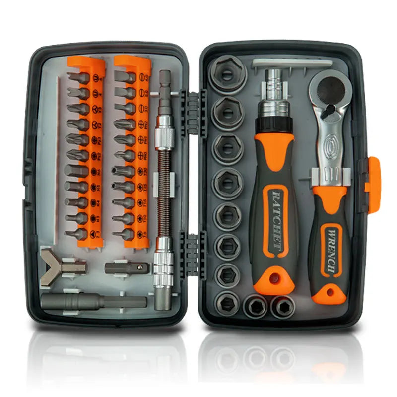 All-in-One 38PCS Motorcycle & Bicycle Tool Set – Portable Professional Repair Kit with Ratchet System
