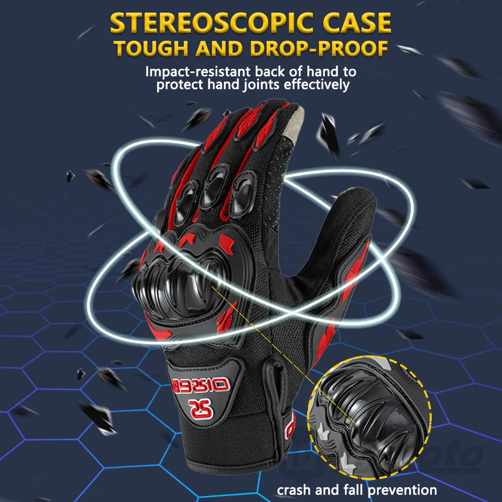 Touchscreen Motorcycle Gloves – Lightweight Breathable Moto Racing Gloves