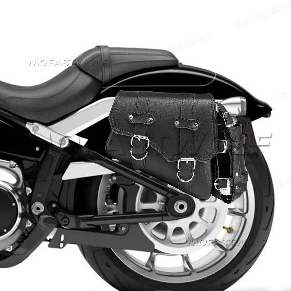 Premium Waterproof Leather Motorcycle Saddle Bag – Universal Side Tool Storage Pouch