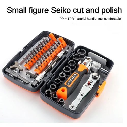 All-in-One 38PCS Motorcycle & Bicycle Tool Set – Portable Professional Repair Kit with Ratchet System