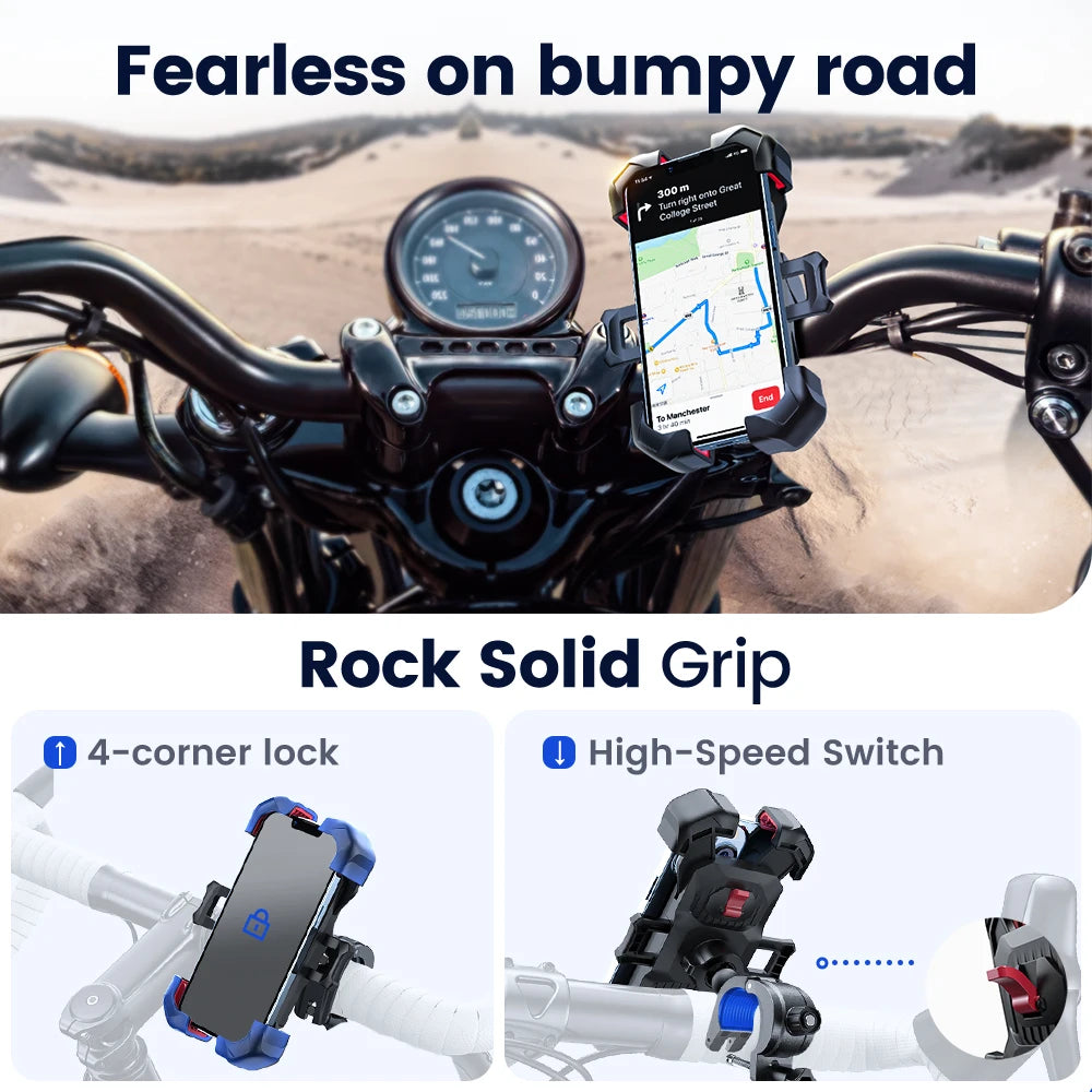 Universal Bike Phone Holder  360° Rotating Secure Mount - Anti-Shake Grip