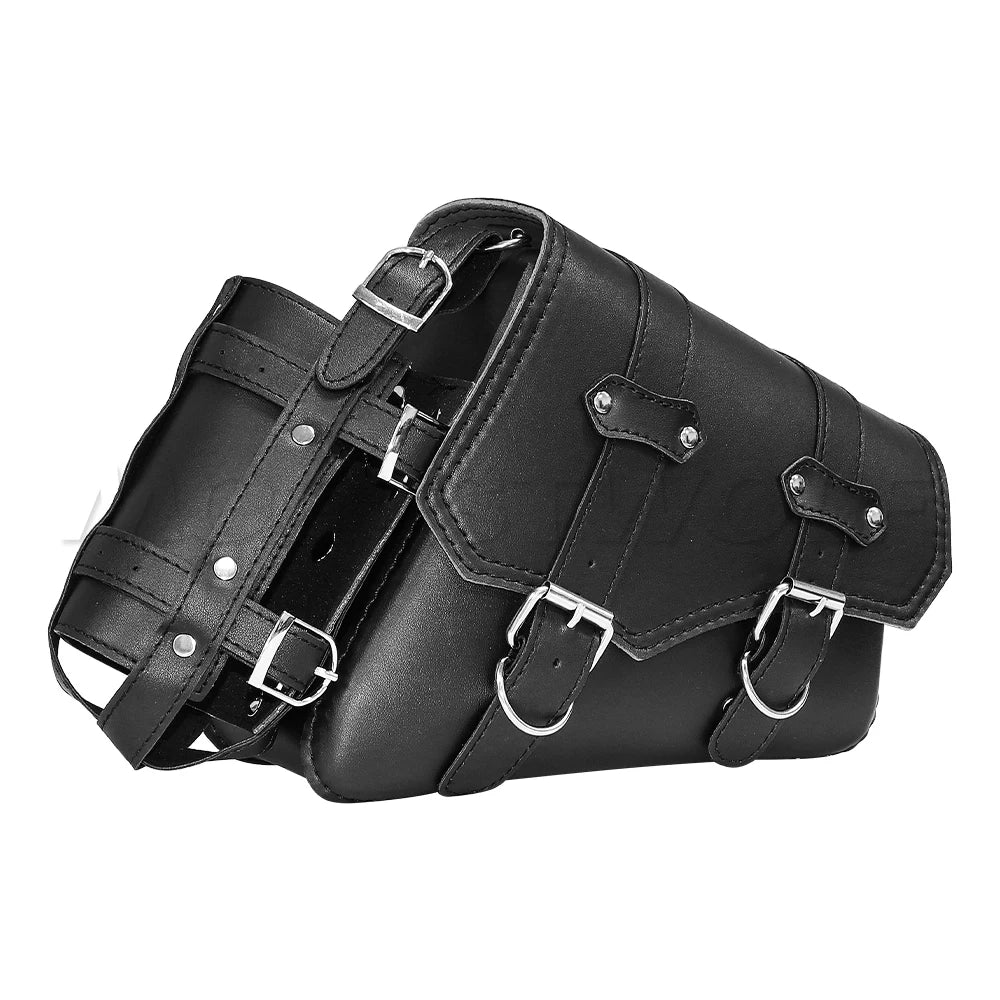 Premium Waterproof Leather Motorcycle Saddle Bag – Universal Side Tool Storage Pouch