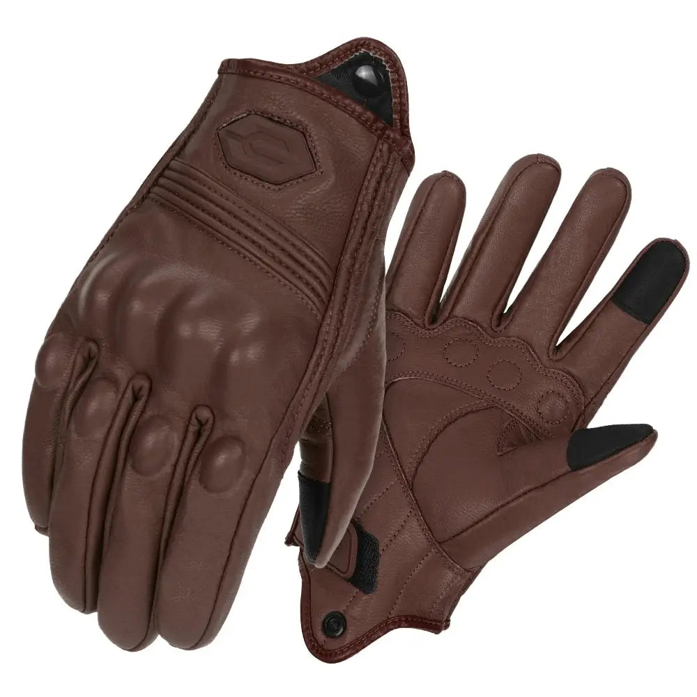 All-Season Motorcycle Gloves – Waterproof Breathable Leather Design
